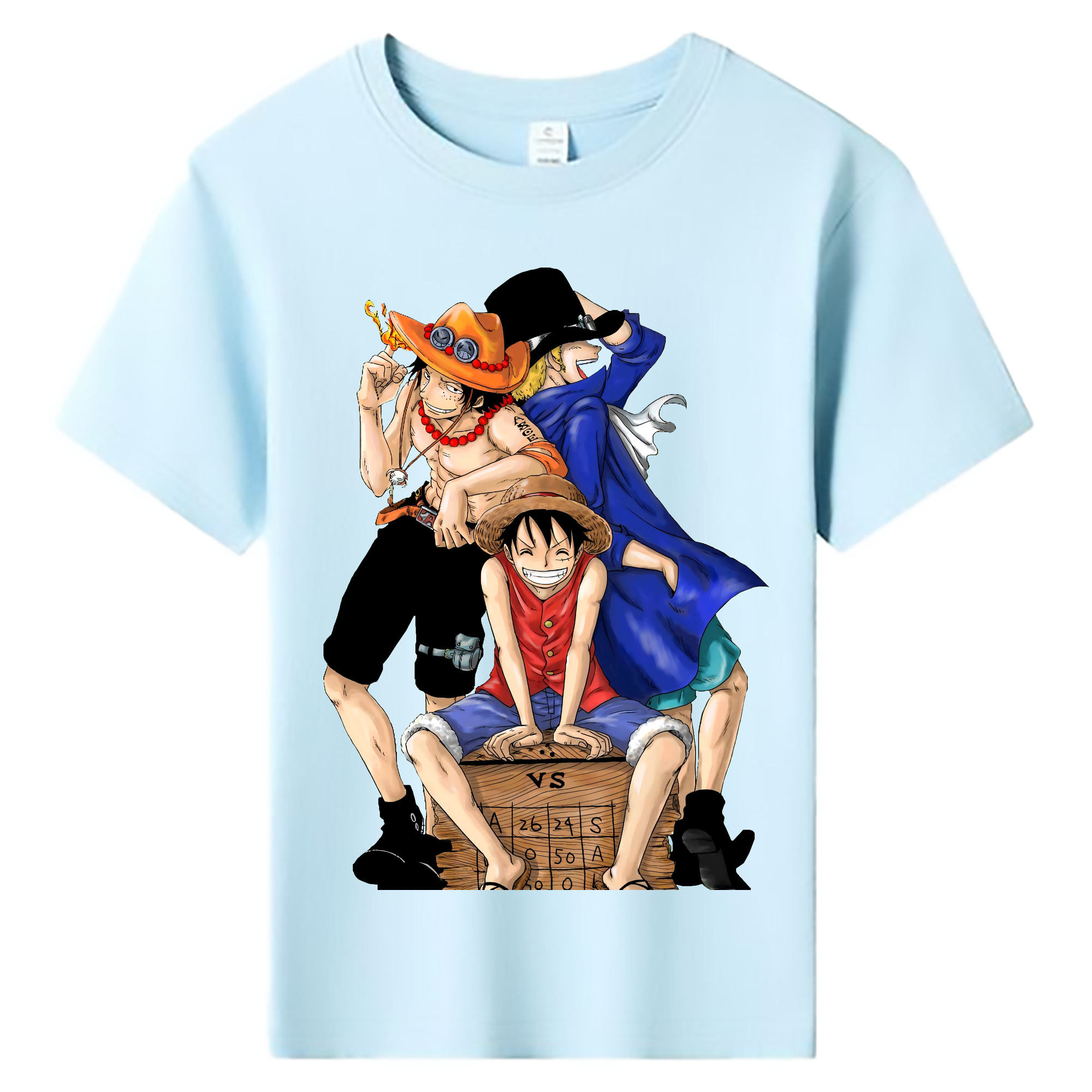 ワンピース モンキー・D・ルフィ ONE PIECE Monkey D. Luffy 綿100％キッズTシャツ（フロントプリント）